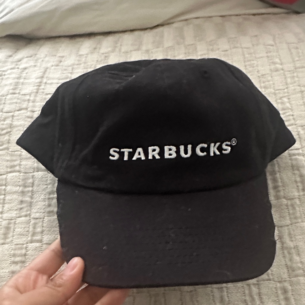 Starbucks Black Baseball Cap With White Embroidered Logo